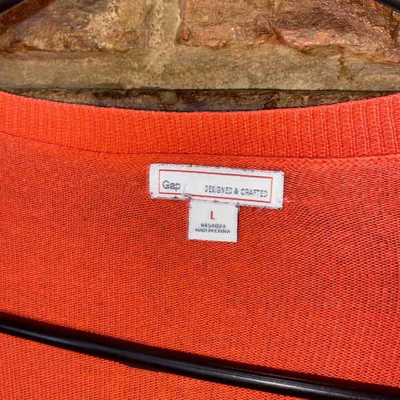 Gap Coral Orange Slouchy Oversized Cardigan Sweater Women's Size large - Picture 4 of 6